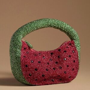Anthropologie Tate Beaded Bag Watermelon NWT